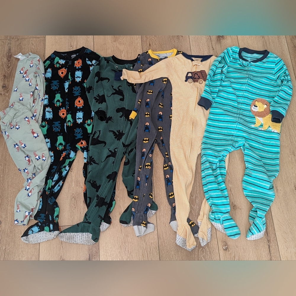 Carter’s Pajamas Boys 4T Lot Sleeper PJ Footie Fleece Batman